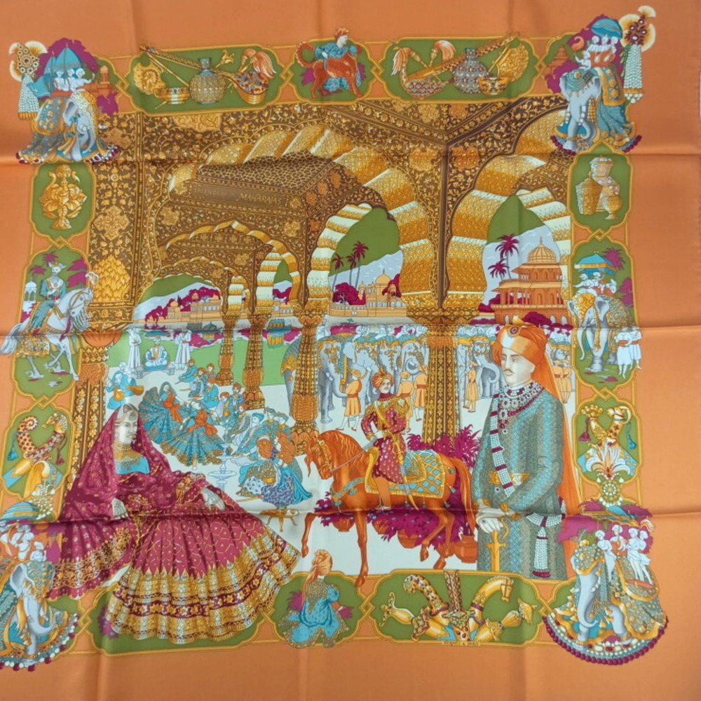 HERMES Black Silk Scarf - Picture 3 of 5